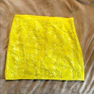 NWOT yellow lace Madewell Skirt